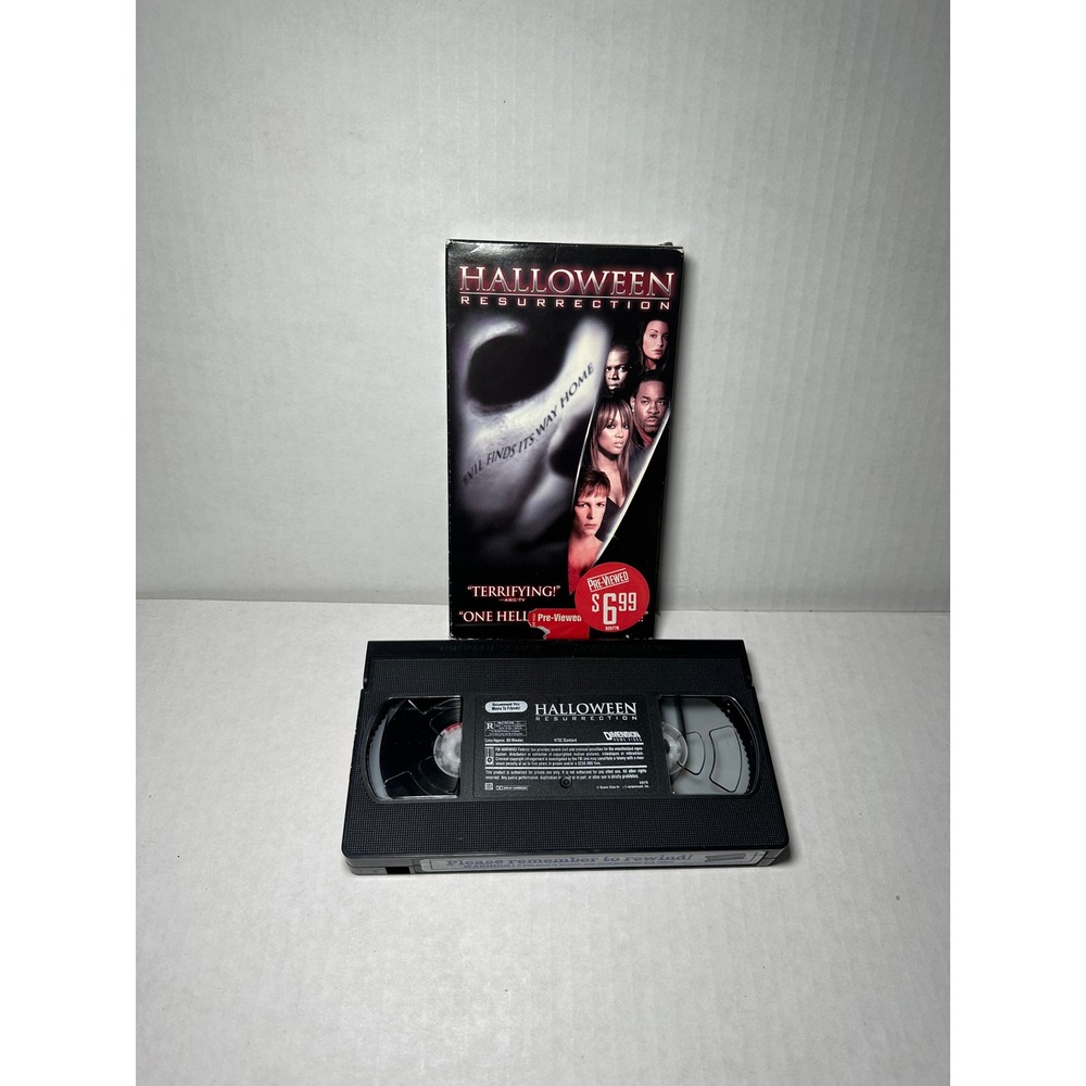 Halloween Resurrection VHS Movie Dimension Home Video Horror Michael Myers Tape